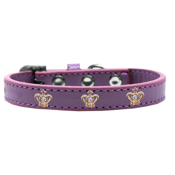 Mirage Pet Products Gold Crown Widget Dog CollarLavender Size 16 631-5 LV16